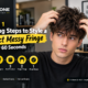 “Man styling a messy fringe hairstyle in under 60 seconds at MEN ZONE Barbershop in Vaughan, Canada”